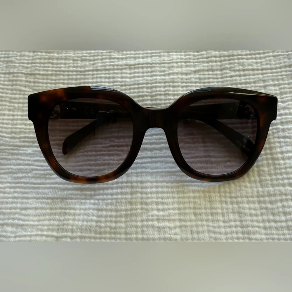 NWT Chopard Brown Sunglasses with Floating Diamonds and Gold Accents - Picture 5 of 13